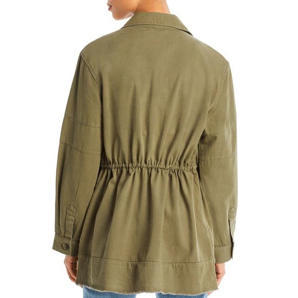 Womens Size Small Avec Les Filles Khaki Green Cotton Military Jacket - Picture 2 of 5